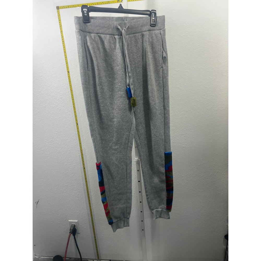 Redfox Mens XL Gray Joggers Camo Side Panel Sweatpants Athletic Fleece Pants
